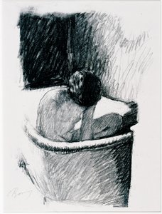 浴场，约1925年（平版印刷）。 作者 皮埃尔·邦纳德
