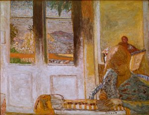 The French Window (Matin a Le Cannet) Painting by Pierre Bonnard (1867-1947) 1932. Oil on canvas. Dim. 86x112 cm Collection Privee 作者 皮埃尔·邦纳德