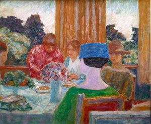 皮埃尔·邦纳德（Pierre Bonnard）（1867-1947）的《小蓝帽绘画》，画于1917年，昏暗。 66x79 cm巴黎，温特图尔，私人收藏 作者 皮埃尔·邦纳德