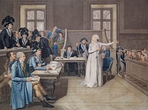 奥地利的玛丽·安托瓦内特（1755-93）由革命法庭于1793年10月16日审判，由Casenave，1794年刻