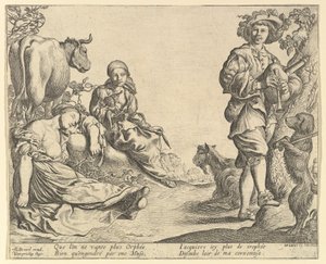 风笛演奏者，1610-50。 作者 皮埃尔·布雷比埃特