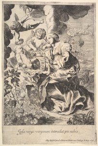 圣母和孩子与天使，1636年。 作者 皮埃尔·布雷比埃特
