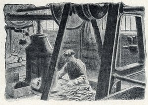 用磨坊冲压的餐具 皮埃尔·卡尔梅特 (Pierre Calmette) 私人收藏的“Excursion a travers les metiers”雕刻 作者 皮埃尔·卡尔梅特