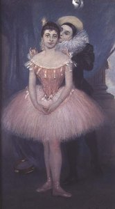 皮埃罗和舞者 作者 皮埃尔·卡里尔·贝勒斯（Pierre Carrier Belleuse）