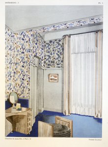 Chambre de jeaune fille II，巴黎，插图选自 Leon Moussinac 的《Interieurs》，出版商。阿尔伯特-李维