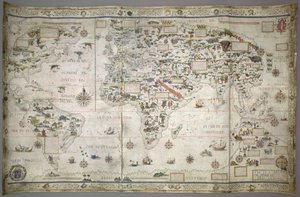 添加 MS 24065 世界地图（地球仪） 作者 皮埃尔·德斯卡勒