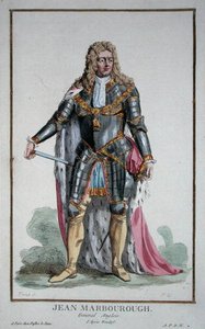 约翰-丘吉尔（1650-1722），马尔堡公爵，摘自 "Receuil des Estampes, representant les Rangs et les Dignites, suivant le Costume de toutes les Nations existantes"，1780年出版（手绘版画）。
