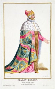 马里诺-法利尔（1274-1355 年），威尼斯总督，选自《Receuil des Estampes, Representant les Rangs et les Dignites, suivant le Costume de toutes les Nations existantes》，1780 年出版（手绘版画）。