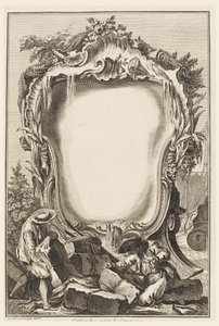 Cartouche pour le Commerce（被海军商业元素包围的图案）