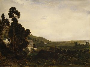 山谷中的老教堂，约。 1835年。 作者 皮埃尔·艾蒂安·西奥多·卢梭