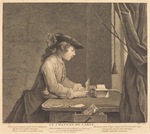 纸牌之家 作者 让·西蒙·夏尔丹（Jean Siméon Chardin）之后的皮埃尔·菲洛乌尔（Pierre Filloeul）