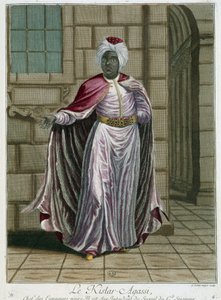 Kistar-Agassi（太监首领）的肖像--载于 "1707年和1708年代表黎凡特不同民族的100幅版画集"，由国王驻波特的大使德-弗里约尔先生下令，1712-13年由勒赫先生负责更新。