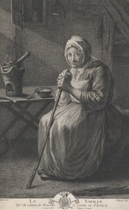 老妇人》，来自旺斯伯爵的办公室，1782-97。
