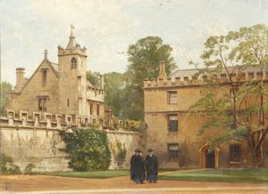 1881年St Johns Quadrangle的文法大厅：1881年Lodgings Drive和其他两个人的Bulley总统 作者 皮埃尔·弗朗索瓦·约瑟夫·唐纳