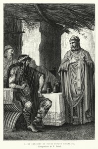 Chilperic 之前的 Saint Gregoire De Tours （雕刻）