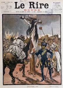 被钉在十字架上的人民的自由（“”各各他 1918 年“”） - 由 Jeanniot，在 03/30/1918 的“”Le Lire Rouge”“”（雕刻） 作者 皮埃尔·乔治·让尼奥