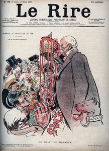 奥托-冯-俾斯麦的祝酒词--皮埃尔-乔治-让尼奥（1848-1934）为1898年3月19日的 "Le Rire "画的图。