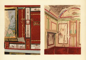 位于 Strada della Fortuna 的 Tullius Faustus 之家（左）和 Popidius Priscus 之家（右），庞贝，位于 rue de la Fortune, Region IV 的房子的卧室 作者 皮埃尔·古斯曼