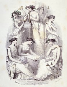 Geniuses of Olympus - in “” Les Femmes mythologiques “”，G. Staal 的画，Mery 和 Cte Foelix 的画，Ed. G. de Gouet