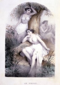 Les nymphs - 在“Les femmes mythologiques”中，由 G. Staal、Mery 和 Cte Foelix、Ed. G. de Gouet 绘制 作者 皮埃尔·古斯塔夫·尤金·斯塔尔