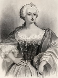 Maria Theresa（1717-80）奥地利大公和匈牙利女王amd Bohemia，来自&39;世界着名女性&39;的插图来自Mary Cowden Clarke，1858年 作者 皮埃尔·古斯塔夫·尤金·斯塔尔