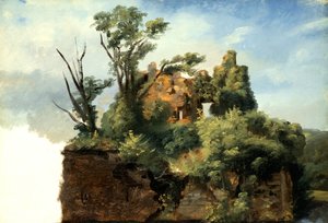 景观与废墟，c.1782-5（画布上的纸上油）