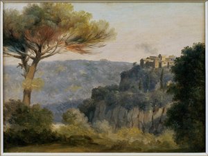Le village de Nemi - 内米村... 作者 皮埃尔·亨利·德·瓦朗谢讷
