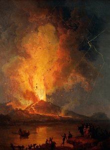 维苏威火山喷发的视图