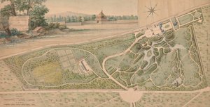 巴加泰尔城堡花园计划，1817年。 作者 皮埃尔·拉皮