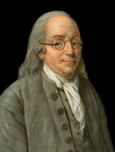 本杰明-富兰克林（1706-1790）美国印刷商、出版商、科学家、发明家、政治家和外交家的肖像 - 本杰明-富兰克林（1706-1790），美国物理学家、哲学家和政治家的肖像 - 皮埃尔-米歇尔-阿里克斯的雕刻作品