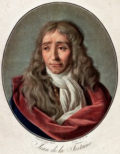 让-德-拉封丹(Lafontaine)(1621-1695)的肖像，法国诗人皮埃尔-米歇尔-阿里克斯(1762-1817)的版画，安布罗伊斯-路易斯-加内雷(1783-1857)的作品。 作者 皮埃尔·米歇尔·阿利克斯