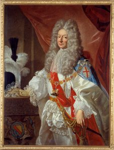 Portrait of Antonin Nompar de Caumont, Duke of Lauzun (1633-1723) marechal of France and spousal of the Grande Mademoiselle, Duchess of Montpensier Painting by Pierre Mignard (1612-1695) 17th century La Rochelle, musee des Beaux Arts - Portrait of Antonin 