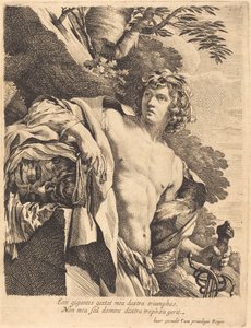 大卫与歌利亚的头 作者 Pierre Mignard I 模仿 Simon Vouet