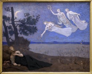 Le Reve（他在睡梦中看到爱情、荣耀和财富出现在他面前）（绘画） 作者 皮埃尔·普维斯·德·沙瓦纳