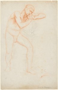 男性裸体，1891年。 作者 皮埃尔·普维斯·德·沙瓦纳