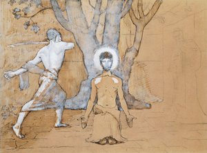 约翰·施洗者斩首研究（钢笔、墨水、铅笔和水彩画） 作者 皮埃尔·普维斯·德·沙瓦纳