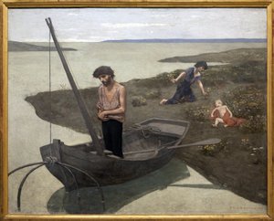 贫穷的渔夫》，皮埃尔-普维斯-德-沙凡内斯（1824-1898 年）绘画。摄影：KIM Youngtae，巴黎，奥赛博物馆。 作者 皮埃尔·普维斯·德·沙瓦纳