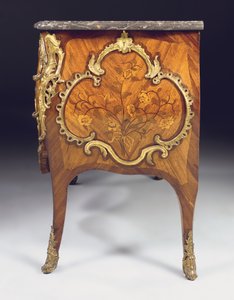路易十五便桶，由Adrien Delorme零售（ormolu安装的郁金香木，a菜木，果木和镶嵌）（另请参阅463008）