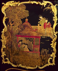 路易十五马桶的侧板，c.1745（木材上的漆和金）（re 222380）