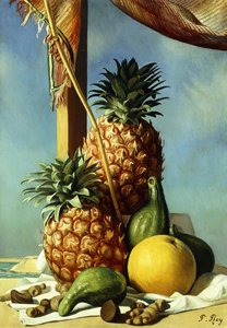 有菠萝的静物； Nature Morte avec 凤梨