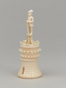 白鸦，棋子，印度，约1820年 作者 皮埃尔·西蒙·德奎