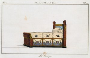 伊特鲁里亚人的床，图版122，插图来自《家具和品味物品集》（Collection de meubles et objects de gout）。