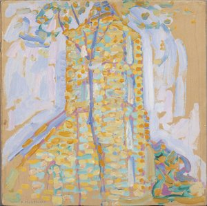 有树的东堡教堂，1909年。 作者 彼得·蒙德里安