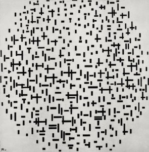 行中合成（Linienkomposition） 作者 Piet Mondrian