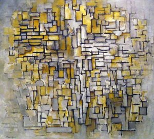 1913年，《第七编》。彼得·蒙德里安（Piet Mondrian）1872 – 1944年