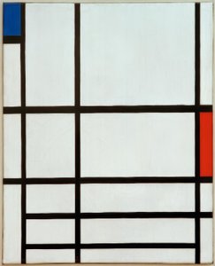 红色，蓝色和白色组成：II 作者 彼得·蒙德里安