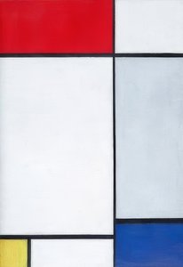 红色，黄色和蓝色的组成。 1927年 作者 彼得·蒙德里安