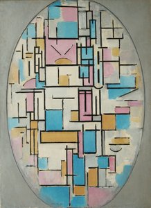 Composition in Oval with Color Planes 1 作者 彼得·蒙德里安