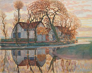 Duivendrecht附近的农场，约1916年。 作者 彼得·蒙德里安