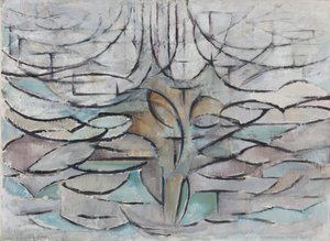 开花的苹果树，1912年。 作者 彼得·蒙德里安
